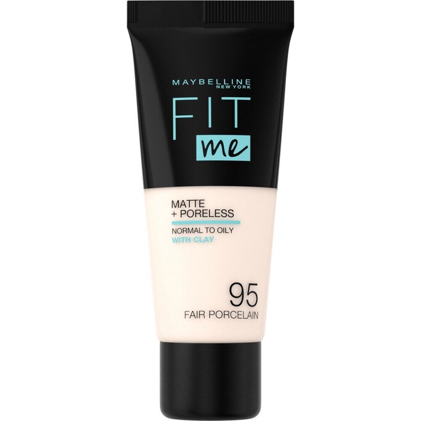 Maybelline New York – Fit Me Matte + Poreless Foundation – 095 Fair Porcelain – Medium Dekkende Foundation met Matte Finish voor de Normale tot Vette Huid – 30 ml