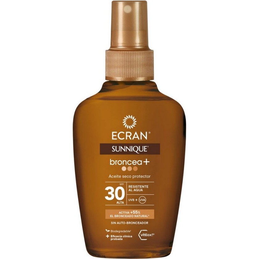 Zonnebrandolie Ecran Sunnique Broncea+ SPF 30 (100 ml)