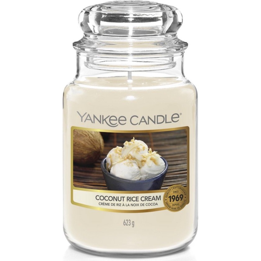 Yankee Candle Geurkaars Large Coconut Rice Cream – 17 cm / ø 11 cm