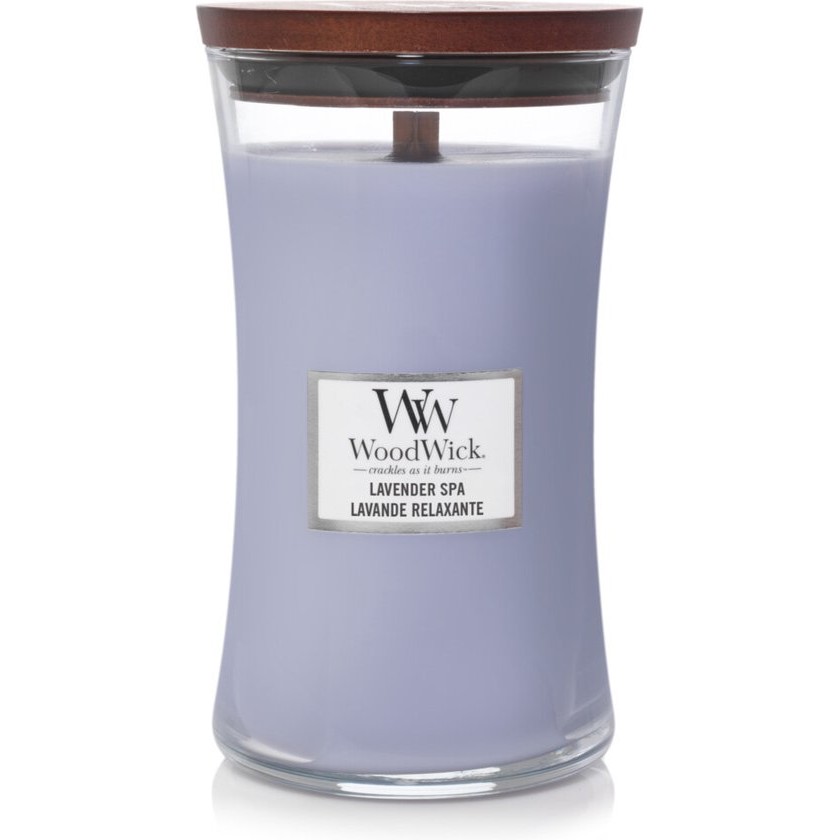 WoodWick Hourglass Large Geurkaars – Lavender Spa