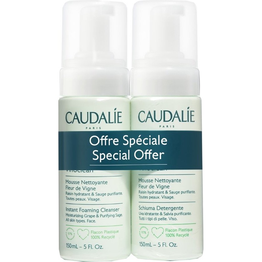 Caudalie Vinoclean Duo Instant Foaming Cleanser 2x150ml