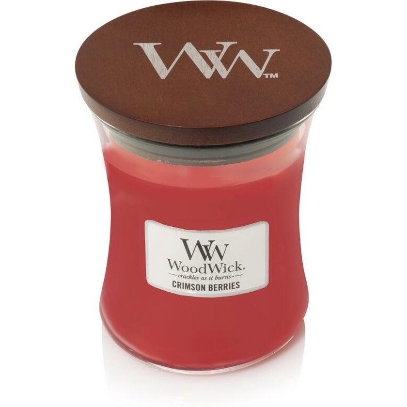 WoodWick Hourglass Medium Geurkaars – Crimson Berries