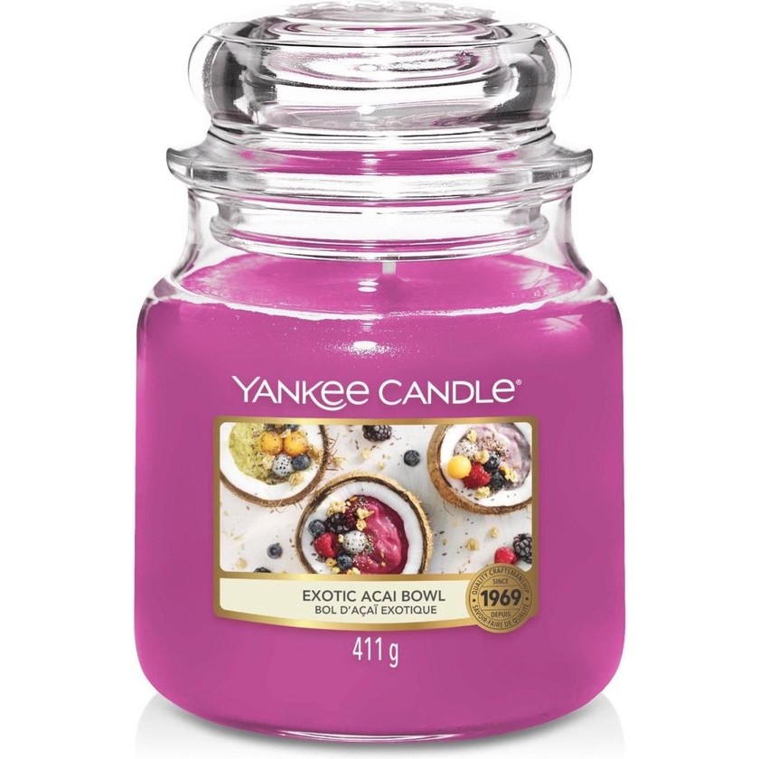 Yankee Candle Geurkaars Medium Exotic Acai Bowl – 13 cm / ø 11 cm