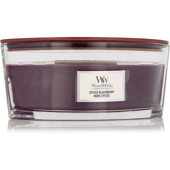 WoodWick Heartwick Flame Ellipse Geurkaars – Spiced Blackberry