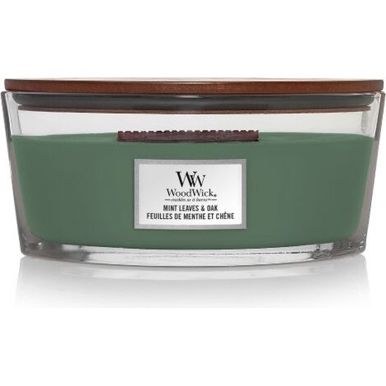 WoodWick – Mint Leaves & Oak Ellipse Candle