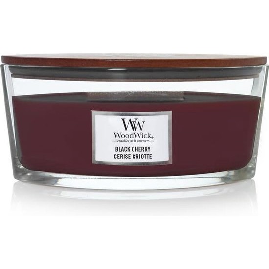 WoodWick Heartwick Flame Ellipse Geurkaars – Black Cherry