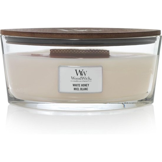 WoodWick Heartwick Flame Ellipse Geurkaars – White Honey