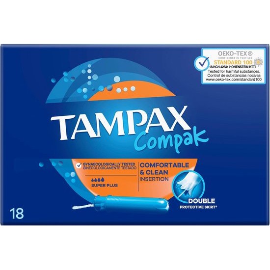 Tampax Compak Super Plus Tampons – 18 stuks