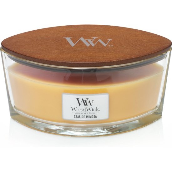 WoodWick Heartwick Flame Ellipse Geurkaars – Seaside Mimosa