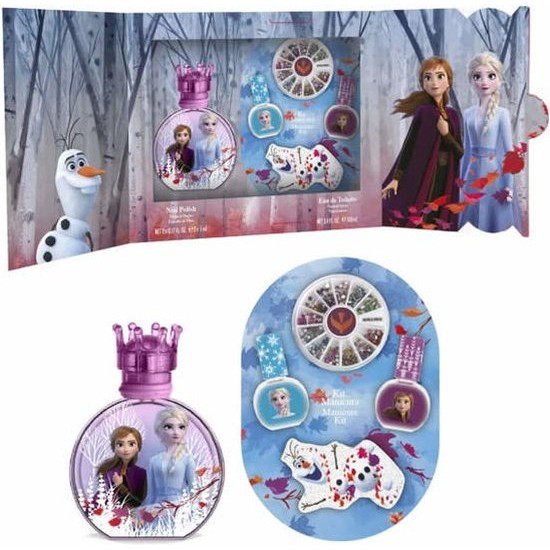 Frozen II Geschenkset – Eau de Toilette 100 ml & Manicurekit – Met Nagellak, Nagelvijl en Nagelstickers