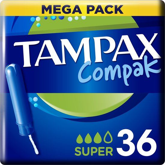 Tampax Compak Super – Tampons Met Inbrenghuls – 36 stuks