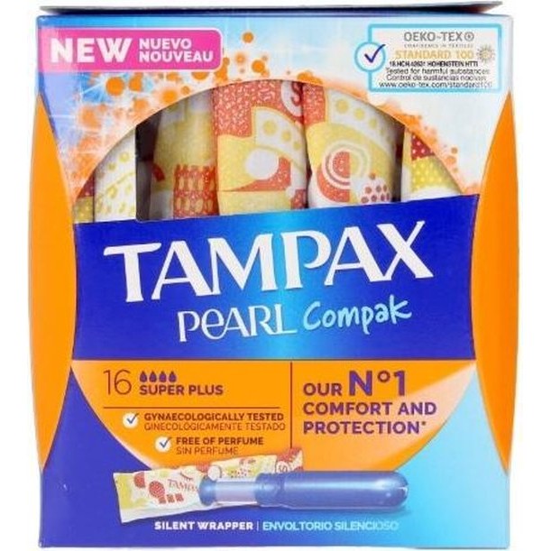 Tampax Pearl Compak Tampa3n Super Plus 16 Uds