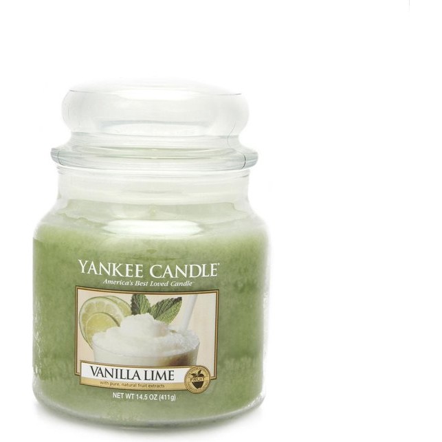 Yankee Candle Geurkaars Medium Vanilla Lime – 13 cm / ø 11 cm