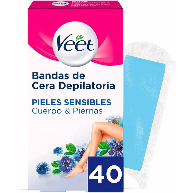 Body Hair Removal Strips Veet Pure Sensitive skin Body Legs (40 Units)