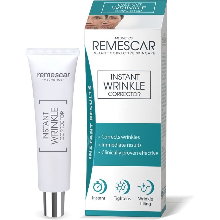 Remescar Instant Rimpel Corrector – Anti Rimpel Crème voor vrouwen en mannen, Anti Aging en Anti Rimpel voor vermindering van rimpels en fijne lijntjes, om veroudering te vertragen en is eenvoudig te combineren met make up, 8 ml voor 180 applicaties