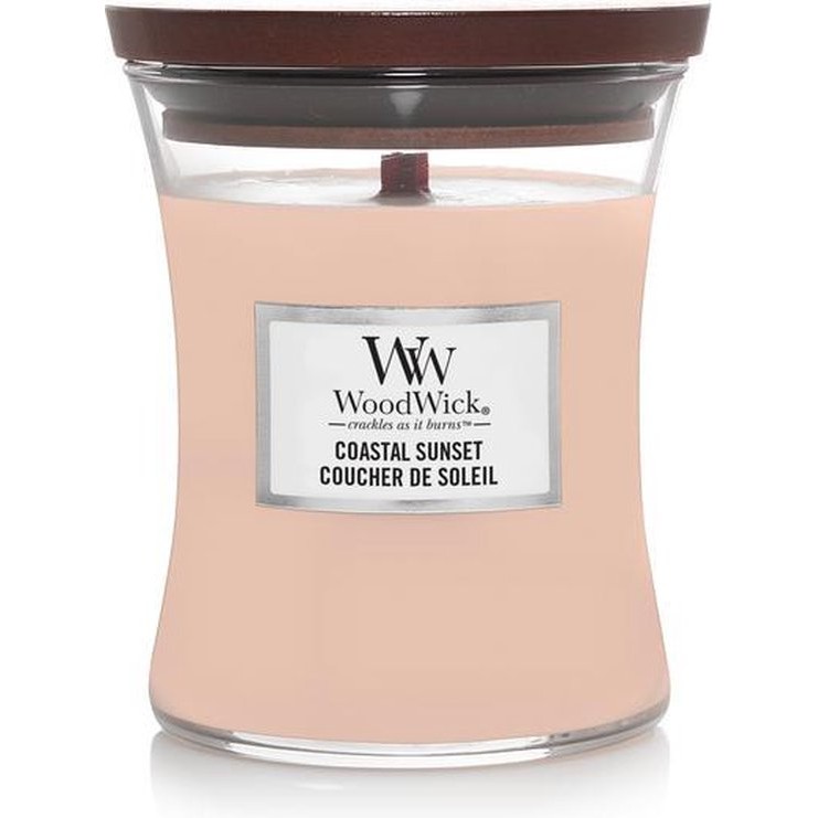 WoodWick Hourglass Medium Geurkaars – Coastal Sunset