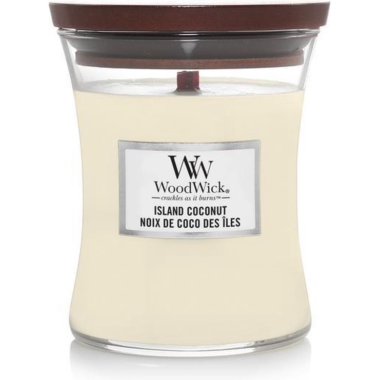 WoodWick Hourglass Medium Geurkaars – Island Coconut