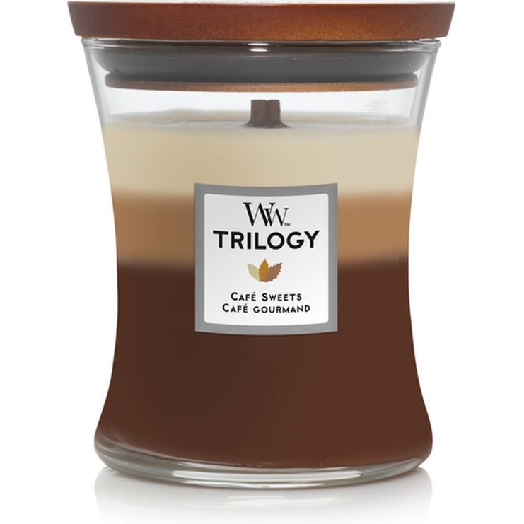 WoodWick Hourglass Medium Trilogy Geurkaars – Cafe Sweets