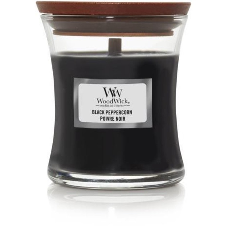 WoodWick Geurkaars Mini Black Peppercorn – 8 cm / ø 7 cm